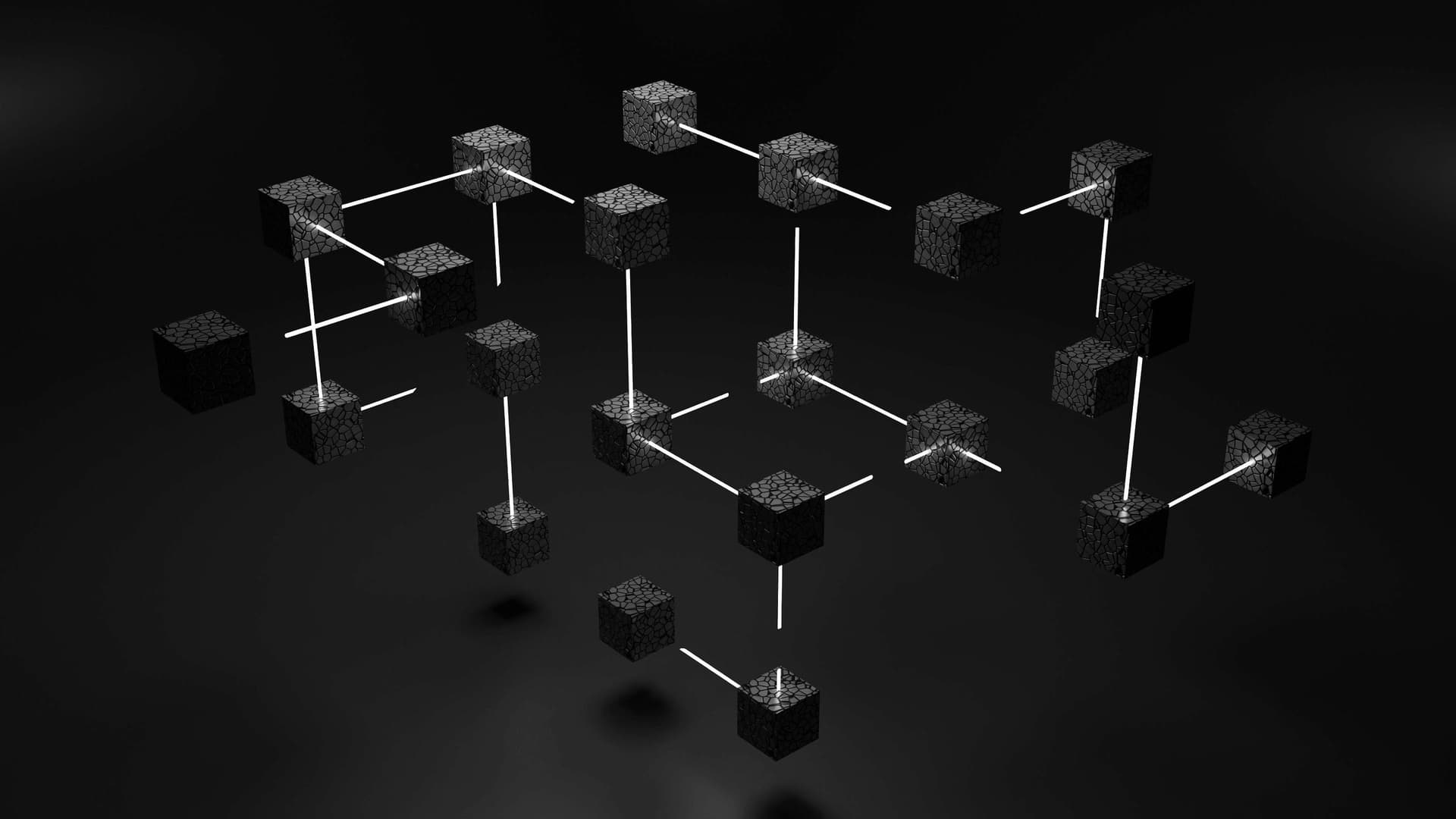 Connected nodes over a dark ground